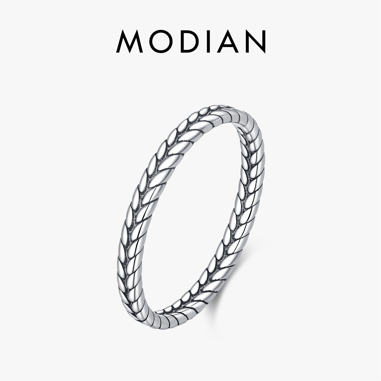 Minimalist Ring Stackable - MODIAN 925 Sterling Silber Retro Gedrehte