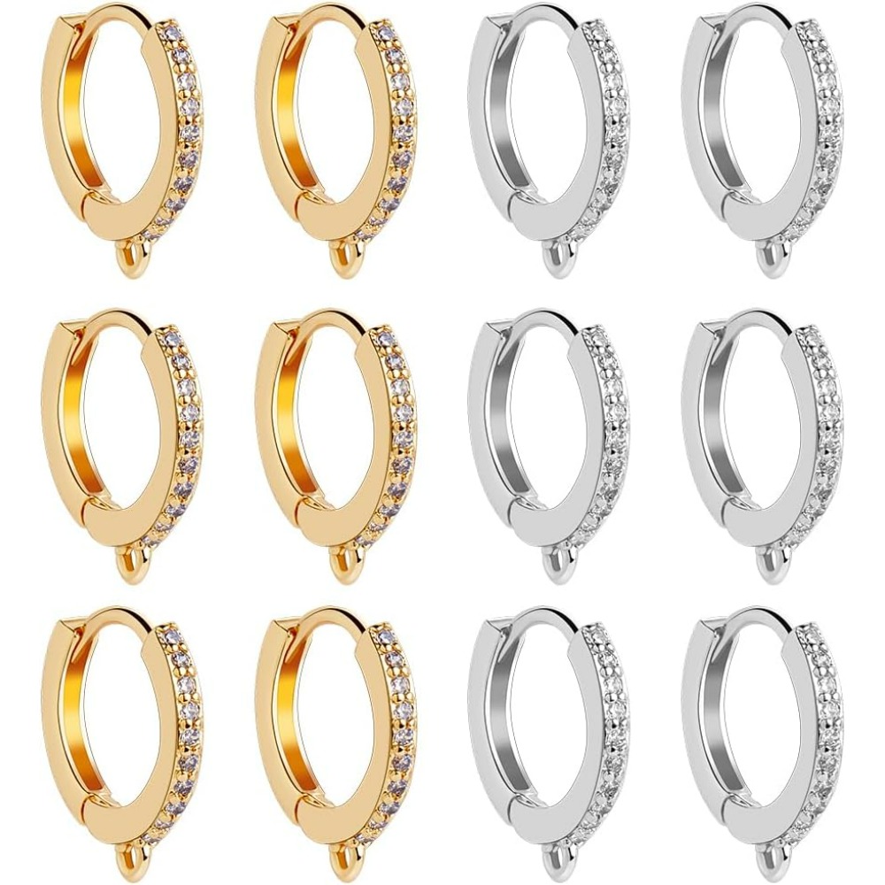 Hoop Earrings - 1 Box mit 12 runden Hebelhaken,