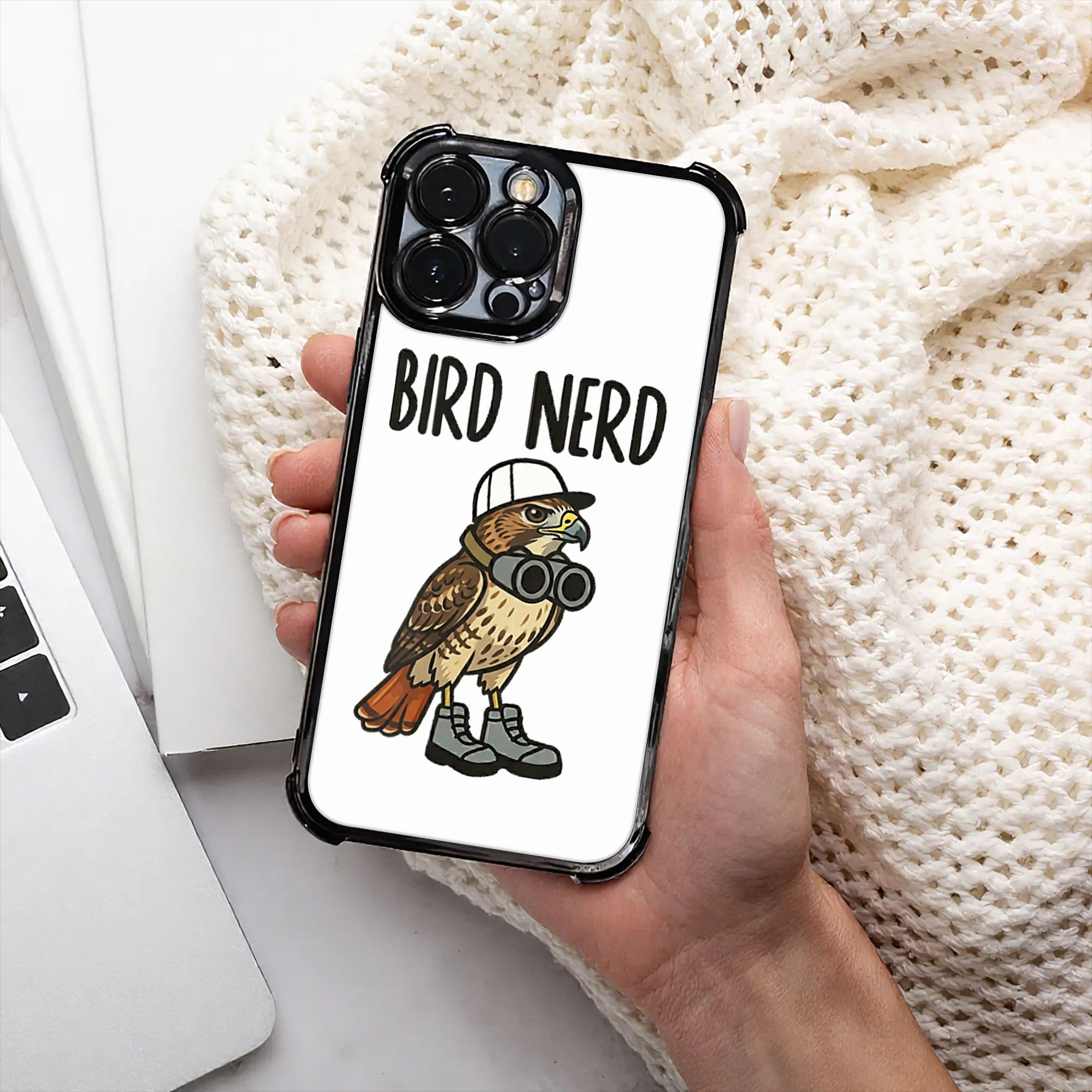 Watches & Jewelry Repair Center New York Reviews - Lustiger Vogel-Nerd beobachtet Rotenschwanzfalke Naturkunst Handyhülle