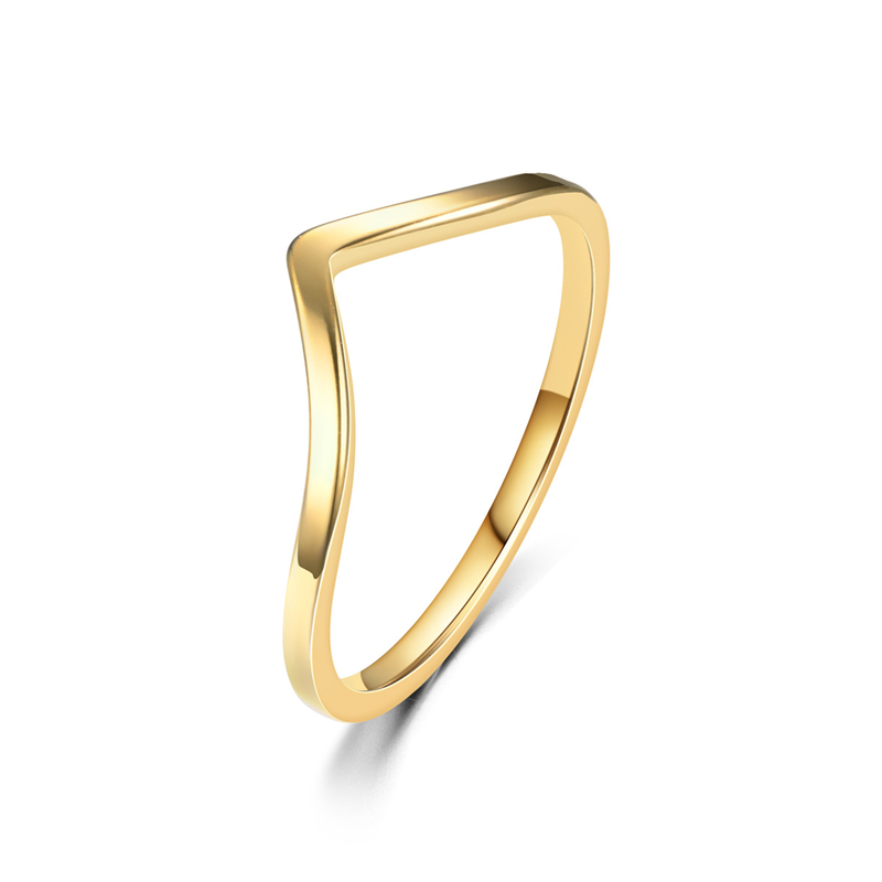 Minimalist Ring Stackable - Minimalistischer Unregelmäßiger Chevron V-Ring Dünner Edelstahl