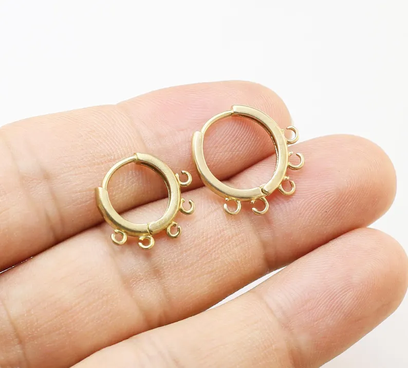 Hoop Earrings - 10 Stück Messing-Ohrreifen, Leverback-Ohrring mit Schlaufe,