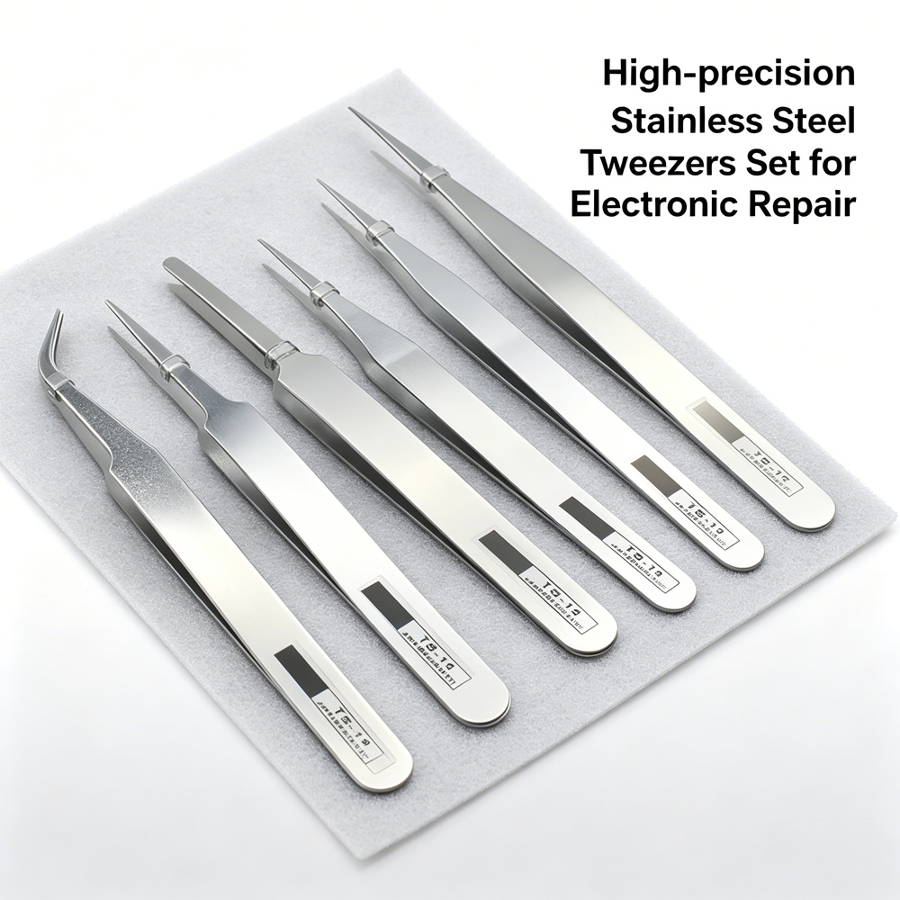 Jewelry Repair & Watches Reviews - Antimagnetisches Pinzetten-Set aus Edelstahl, 6 Formen,