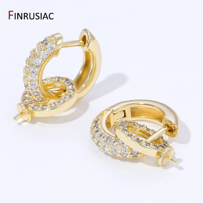 Hoop Earrings - Creolen-Ohrring aus 18 Karat vergoldetem Messing