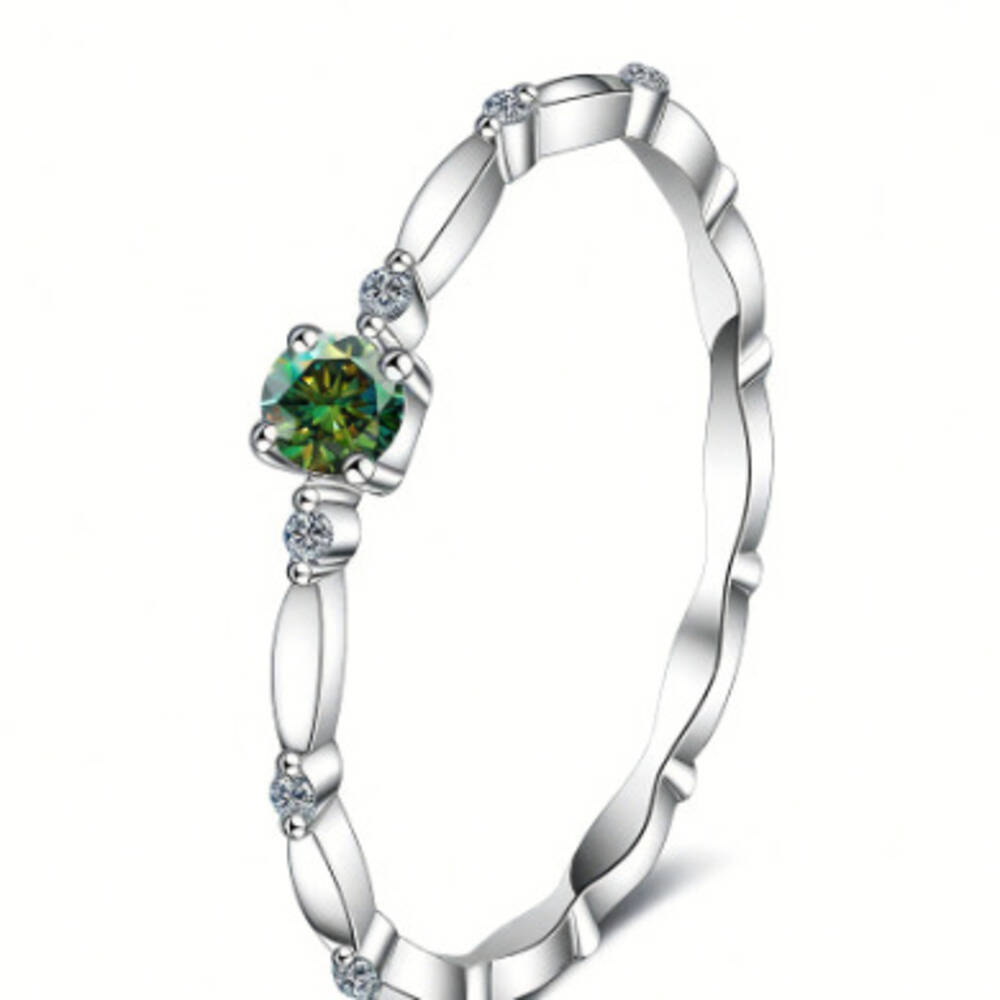Minimalist Ring Stackable - 925er Sterlingsilber Bambus Stapelring mit rund