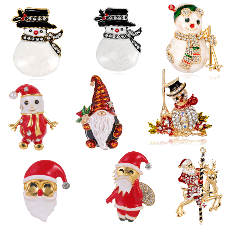 Al Ain Jewelry & Watches Exhibition 2025 - Heißer Weihnachtsmann Schneemann funkelnde Strass Brosche