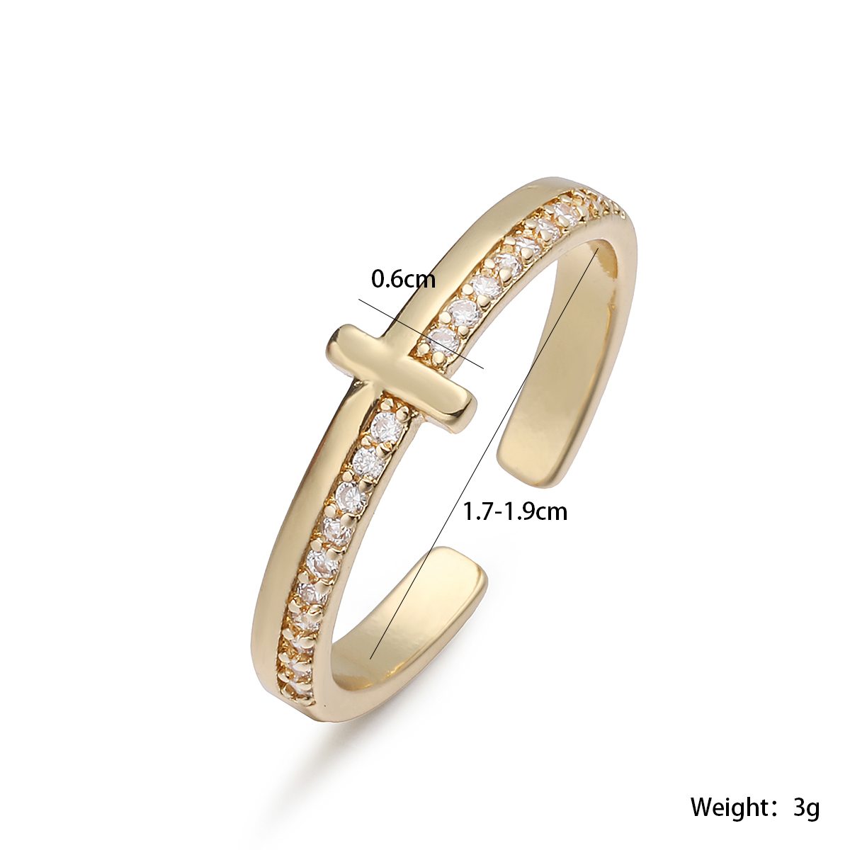 Messing-Kreuz Zirkon Offener M – Minimalist Ring Stackable Bewertung und Preis