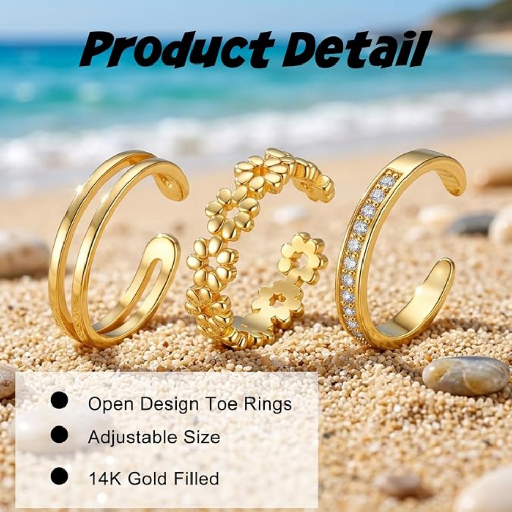 3-teiliges Gold-Ringset für Da – Minimalist Ring Stackable Bewertung und Preis