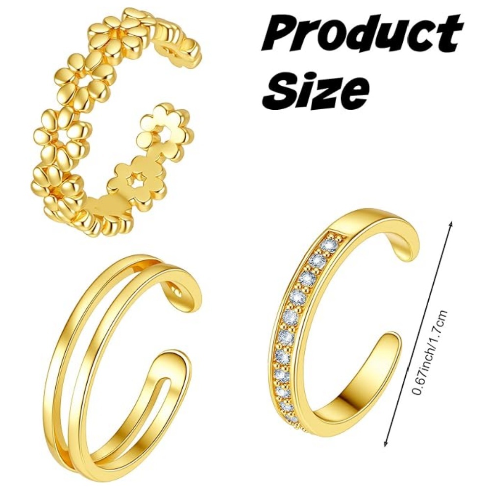 3-teiliges Gold-Ringset für Da – Minimalist Ring Stackable Bewertung und Preis