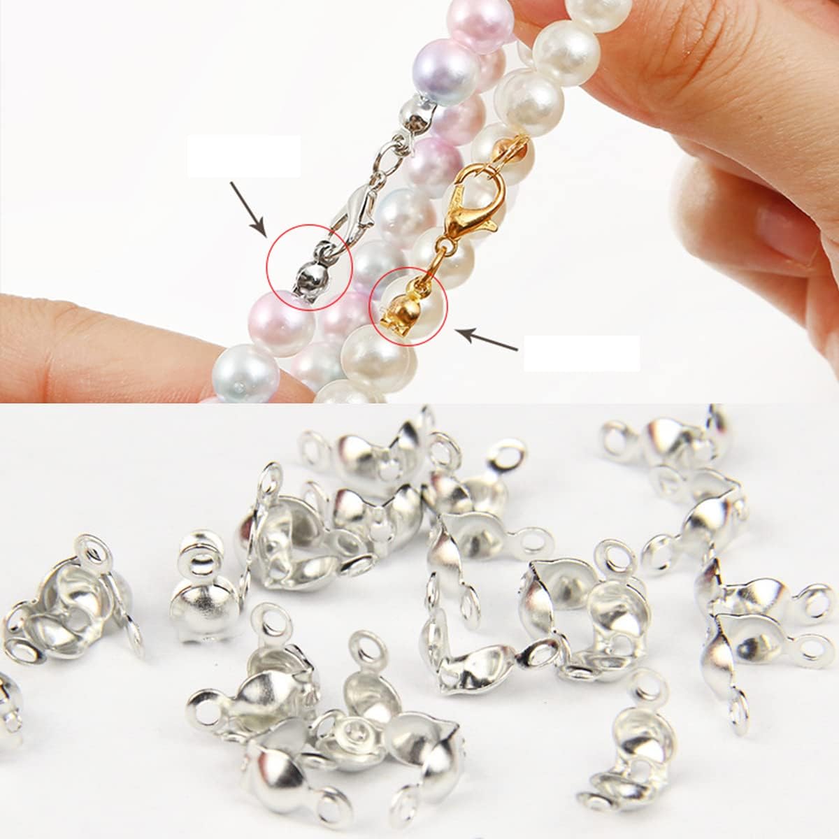 925 Silber Crimp-Perlenabdecku – Pearl Necklace Bewertung und Preis