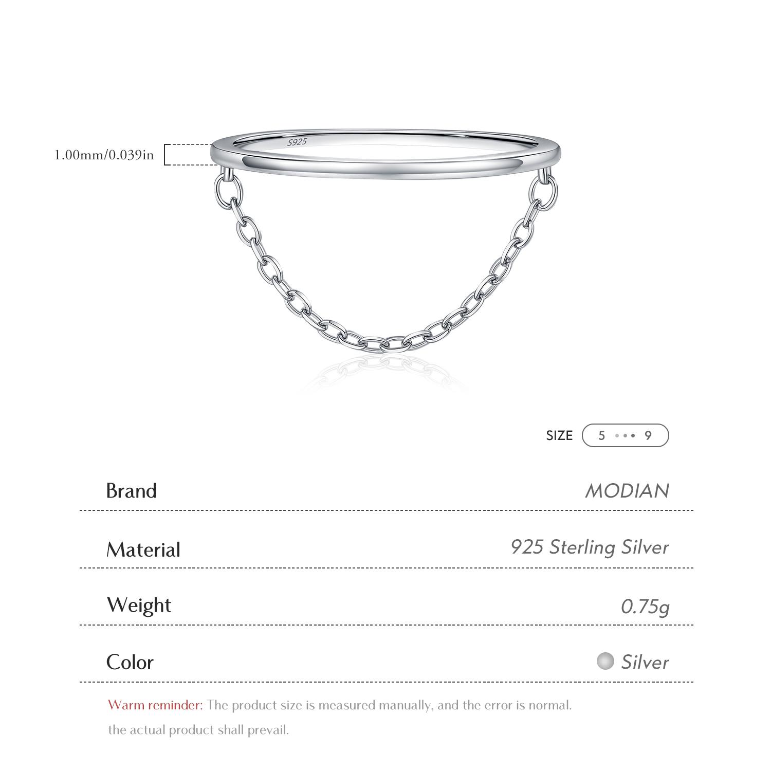 MODIAN 925 Sterling Silber Qua – Minimalist Ring Stackable Bewertung und Preis