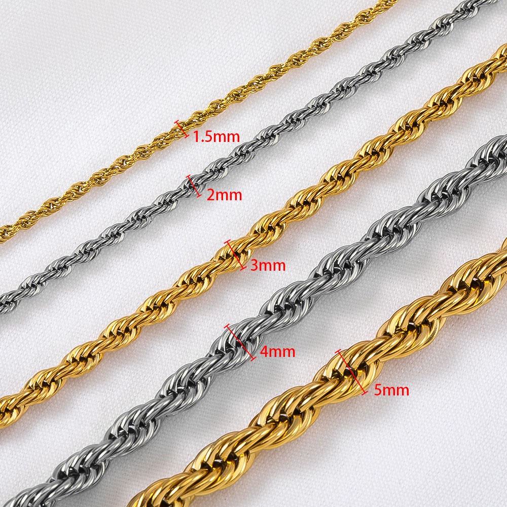 0,5/1 Meter Edelstahl Gedrehte – Hip Hop Chain Necklace Bewertung und Preis