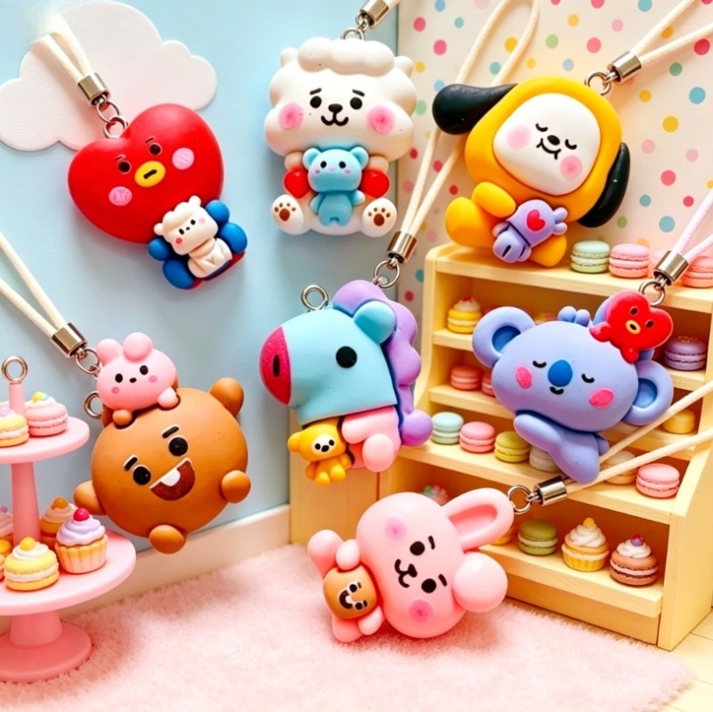 7 Stück BT21 Harz-Cartoon-Anhä – Drop Earrings Bewertung und Preis