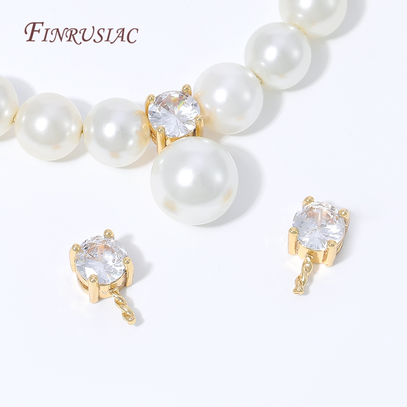 18K Vergoldeter CZ-Prong-Set-P – Pearl Necklace Bewertung und Preis